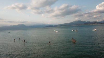 Garda lake view with boats