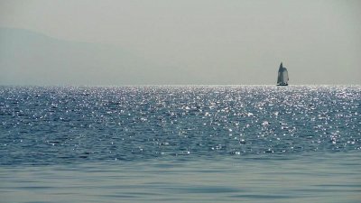 Garda Lake with sailboat